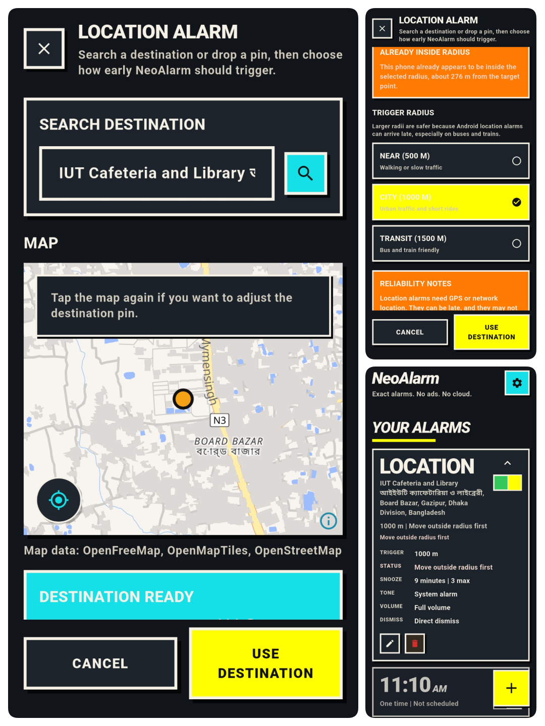 Location Alarm Setup Map