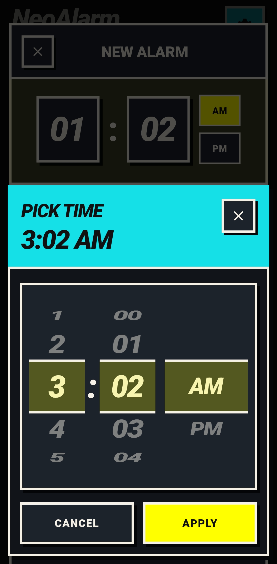 Time Picker Dark